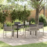 vidaXL Set de masă pentru grădină 5 pcs Gri deschis poliratan