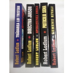Robert LUDLUM 5 Romane: GEMENII RIVALI; PROTOCOLUL SIGMA; OPERATIUNEA OMEGA; DIRECTIVA JANSON; TRADAREA LUI TRISTAN;