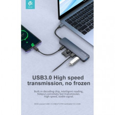 Hub Type-c USB 3.1,+ Cititor card 5in1 Devia EC135, Blister