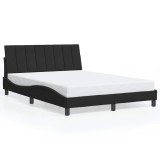 Cumpara ieftin Cadru de pat fara saltea, Hanko, negru, 140x200 cm, catifea