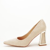 Pantofi nude cu toc comod 3870 02, 41