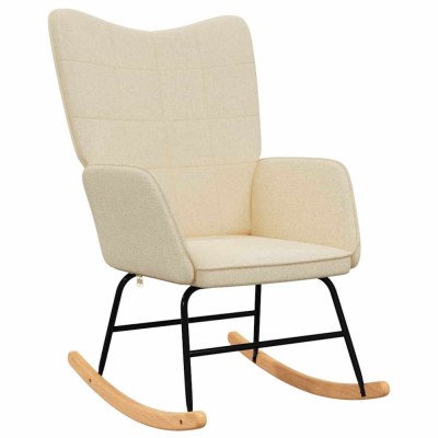 Scaun balansoar, crem, material textil foto