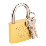 Lacat din alama 60 mm cu 3 chei pentru usi, porti si dulapuri