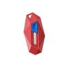 Cutter compact pentru cutii, tip breloc, v&Atilde;&cent;rf rotunjit &Egrave;i zimtat, design ergonomic, 6.5x3.5 cm, ro&Egrave;u