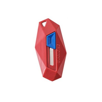 Cutter pentru Cutii, Cyrax, Varf Rotunjit si Zimtat, Tip Breloc, 6.5x3.5 cm, Rosu foto