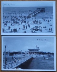 4 carti postale interbelice cu plaja Mamaia , Constanta