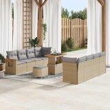 vidaXL Set de canapele pentru grădină cu pernă Bej Rattan poli 3365102