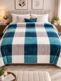 Cumpara ieftin Patura Cocolino Verde Smarald Alb 200x230 cm , Moale, Calduroasa E i Antialergica