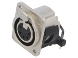 Conector XLR 5 pini mamă 90&deg; NEUTRIK soclu cu buton THT 3A