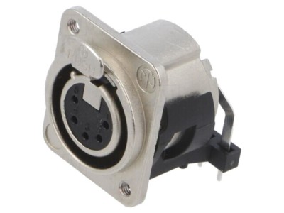 Conector XLR 5 pini mamă 90&amp;deg; NEUTRIK soclu cu buton THT 3A foto