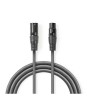 Cablu audio XLR 3-Pini tata - XLR 3-Pini mama Balansat 0.5m GrI NEDIS