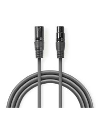 Cablu audio XLR 3-Pini tata - XLR 3-Pini mama Balansat 0.5m GrI NEDIS