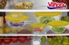 Set 5 boluri de sticla cu capac, galben