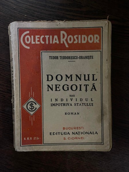 Tudor Teodorescu-Braniste Domnul Negoita sau Individul impotriva statului