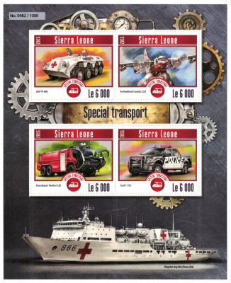 SIERRA LEONE 2015 - Transport special / set complet - colita+bloc MNH foto