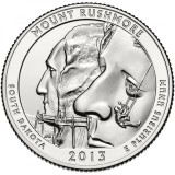SUA - QUARTER MT RUSHMORE, SDAKOTA 2013 D - UNC / SERIA PARCURI NATIONALE
