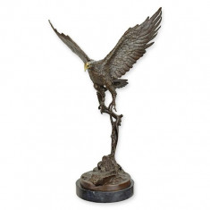 Vultur in zbor-statueta din bronz cu un soclu din marmura YY-123