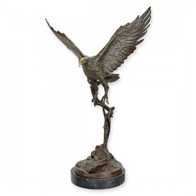 Vultur in zbor-statueta din bronz cu un soclu din marmura YY-123 foto