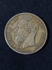 Belgia 1869 - 5 franci - monedă de argint #5