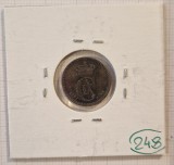 248 Denmark, Danemarca, 1 Ore 1891, KM#792.1, Christian IX, excelenta