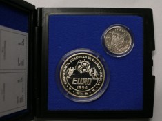 BNR - 100 LEI 1996 + 10 LEI 1996 . CAMPIONATUL EUROPEAN DE FOTBAL ANGLIA 1996 . foto