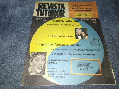 REVISTA REVISTA TUTUROR NR 1 1991 foto