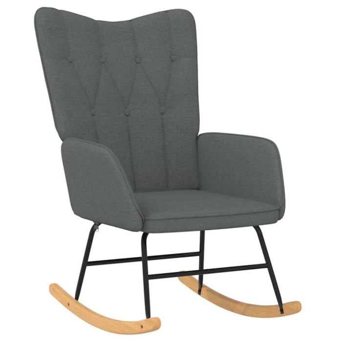 vidaXL Scaun balansoar, gri &icirc;nchis, material textil