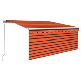 Cumpara ieftin Copertina retractabila manual cu stor portocaliu&amp;maro 3,5x2,5 m