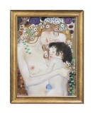 Cumpara ieftin Tablou celebru pictat manual inramat, Dragoste materna, 45x35cm ulei pe panza, reproducere Gustav Klimt