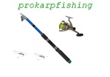 Set pescuit procarpfishing cu lanseta tele de 2.4 m si mulineta lc540 cu fir, Diamant Alb