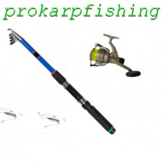 Set pescuit procarpfishing cu lanseta tele de 3 m si mulineta lc540 cu fir