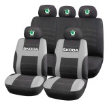 Set Huse Scaune Universale HLX2 Compatibile cu Skoda &ndash; Negru/Gri