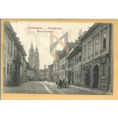 CARTE POSTALA &quot;SIBIU-STRADA MACELARILOR&quot;, 1910, Alb/Negru, Circulata!