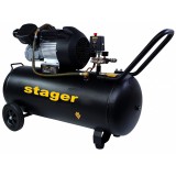 Compresor aer Stager HM3100V-10, 100L, 10bar, 356L min, monofazat, angrenare directa
