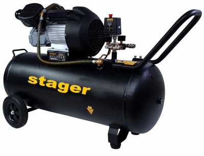 Compresor aer Stager HM3100V-10, 100L, 10bar, 356L min, monofazat, angrenare directa foto