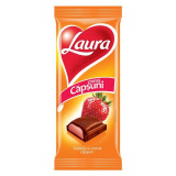 Ciocolata cu Crema de Capsuni Laura, 80 g, Ciocolata Laura, Ciocolata cu Lapte Laura, Ciocolate Laura, Ciocolate cu Lapte Laura, Ciocolate cu Crema de