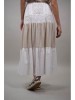 Fusta Lunga Dama Bumbac Embellish Alb Blocuri Marime Unica S M L Casual
