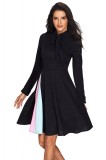 Rochie Neagra Office, Scurta, Maneca Lunga, Funda, Fermoar, Croi Evazat, Marimea XL