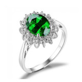 Inel din argint Emerald Russian Crown Drop