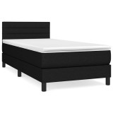 Cumpara ieftin Pat box spring cu saltea, negru, 90x200 cm, textil