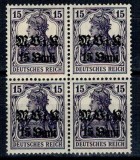 1917 - Ocupatia germana, supratipar, Mi.No.5a bloc de 4 nestampilat