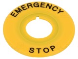 Inel plat de avertizare EMERGENCY STOP, 16mm, pentru panouri IDEC