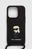 Cumpara ieftin Karl Lagerfeld Husă pentru telefon iPhone 15 Pro 6.1 culoarea negru