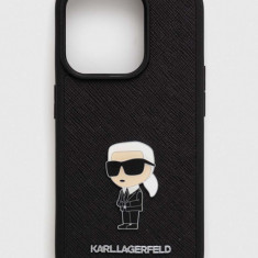 Karl Lagerfeld Husă pentru telefon iPhone 15 Pro 6.1 culoarea negru