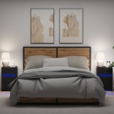 vidaXL Noptieră LED cu sertar 2 pcs Stejar negru 38 x 34 x 61 cm PAL