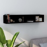 Cumpara ieftin Raft de perete pentru CD-uri negru 100x18x18 cm lemn prelucrat