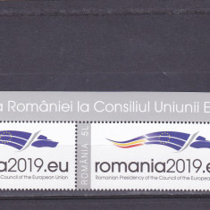 ROMANIA 2019 - PRESEDINTIA ROMANIEI LA UE - VINIETA - LP 2225 in pereche.