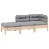 VidaXL Set mobilier grădină cu perne, 3 piese, gri, lemn masiv pin 806663