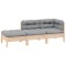 vidaXL Set mobilier grădină cu perne, 3 piese, gri, lemn masiv pin 806663