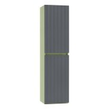 Dulap Lateral Suspendat Leziter Trent Verde Fistic - Gri Antracit, 35x30x140 cm, Uscata, 4 Rafturi